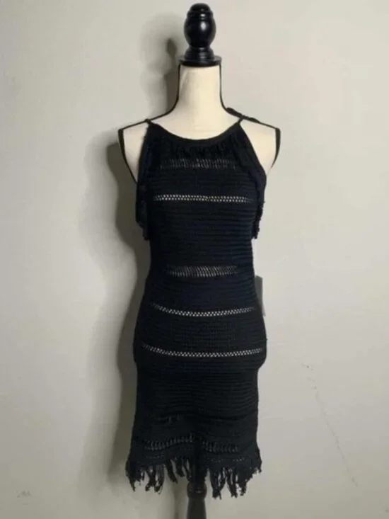 NWT Isabel Marant Etoile Aralia Black Crochet Mini Dress